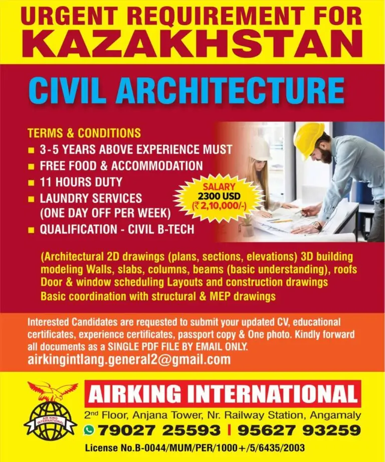 Urgent Requirement For Kazakhstan