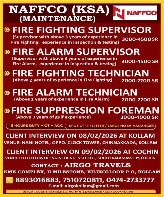 Urgent Requirement For KSA