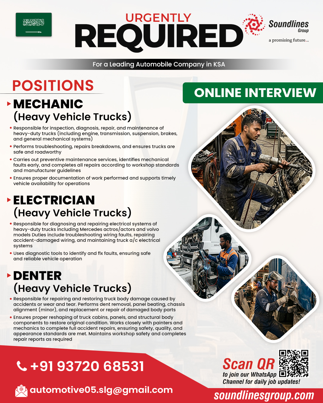 Urgent Requirement For KSA
