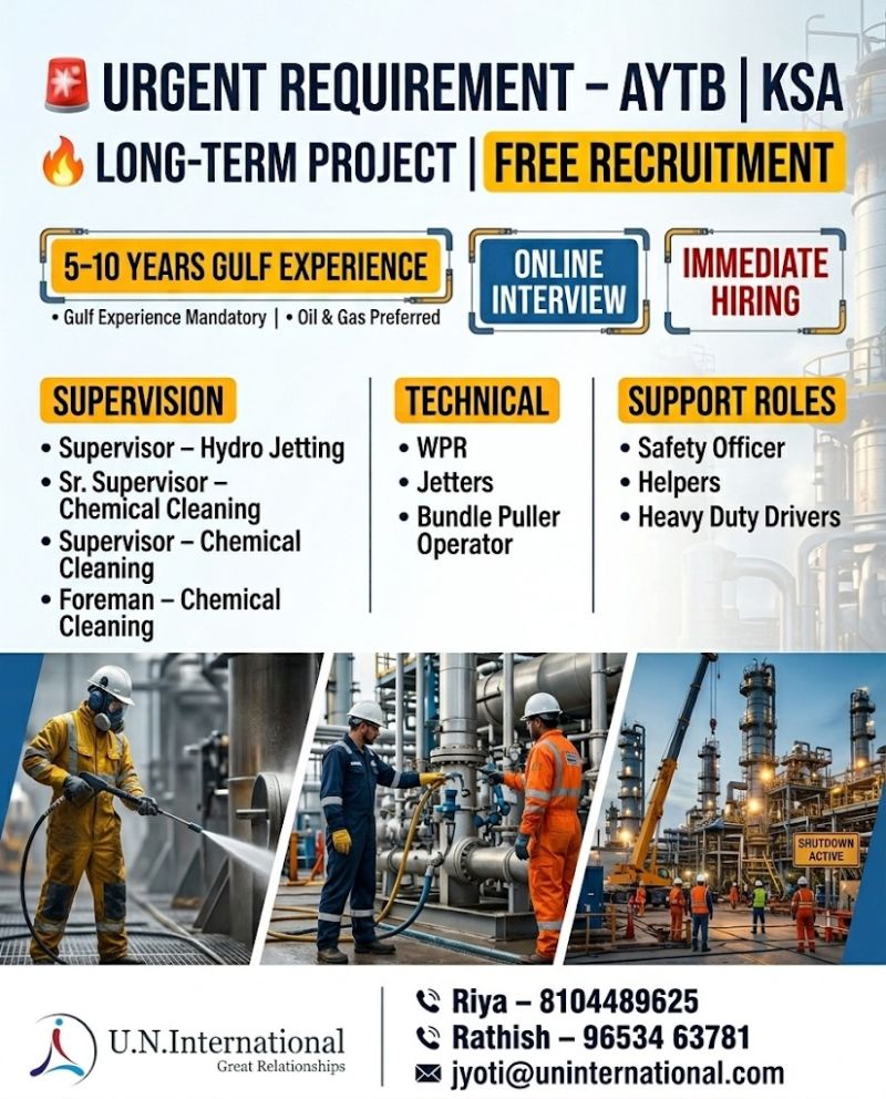 Urgent Requirement For KSA