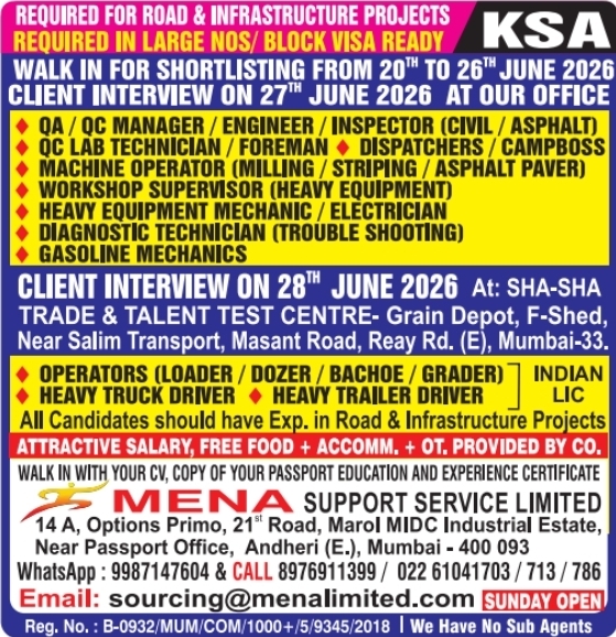Urgent Requirement For KSA