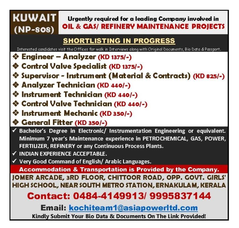 Urgent Requirement For Kuwait