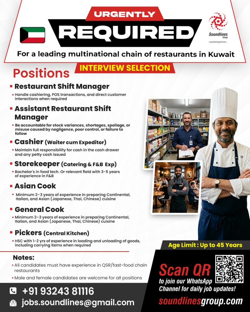 Urgent Requirement For Kuwait