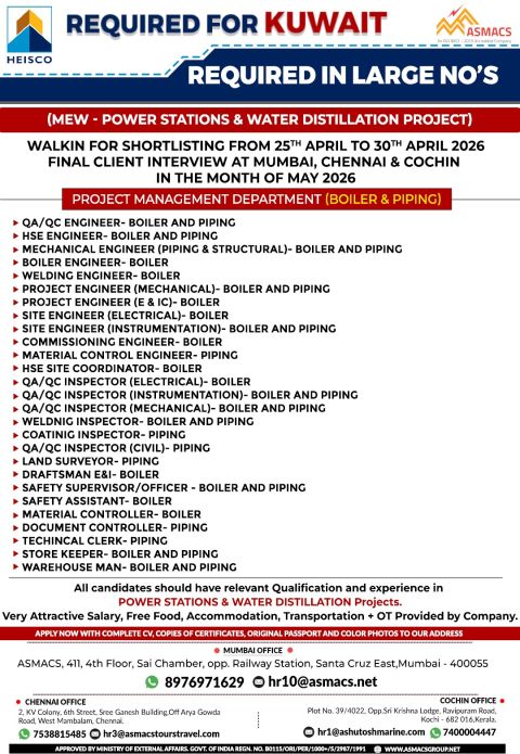 Urgent Requirement For Kuwait