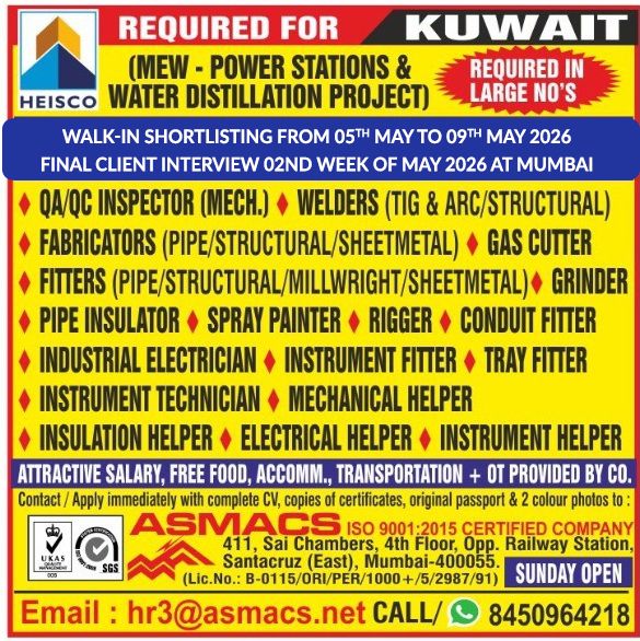 Urgent Requirement For Kuwait