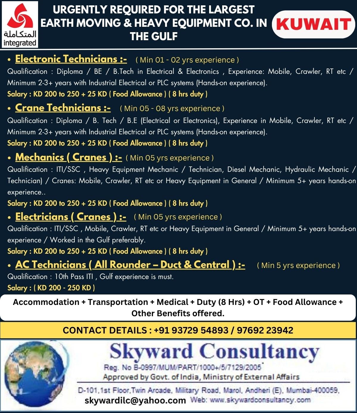 Urgent Requirement For Kuwait
