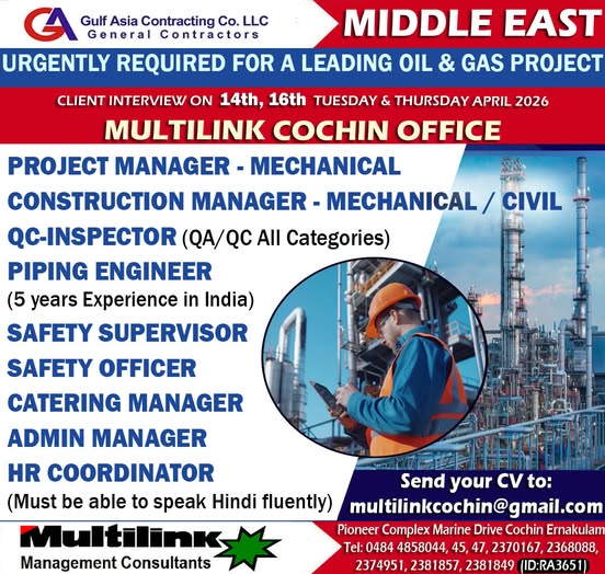 Urgent Requirement For Middle East