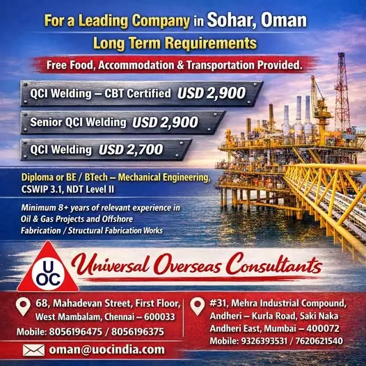 Urgent Requirement For Oman