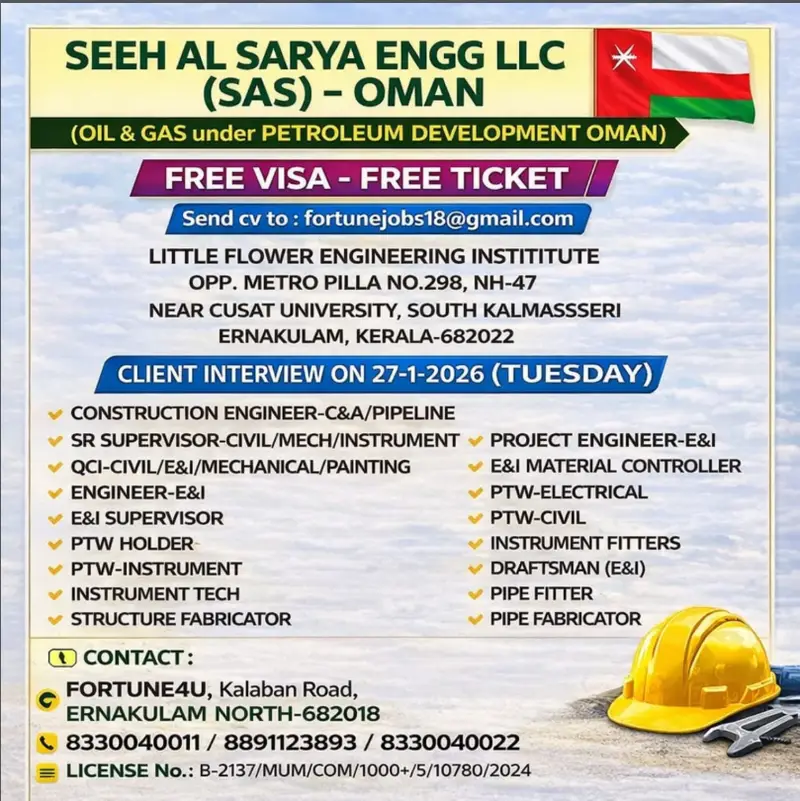 Urgent Requirement For Oman