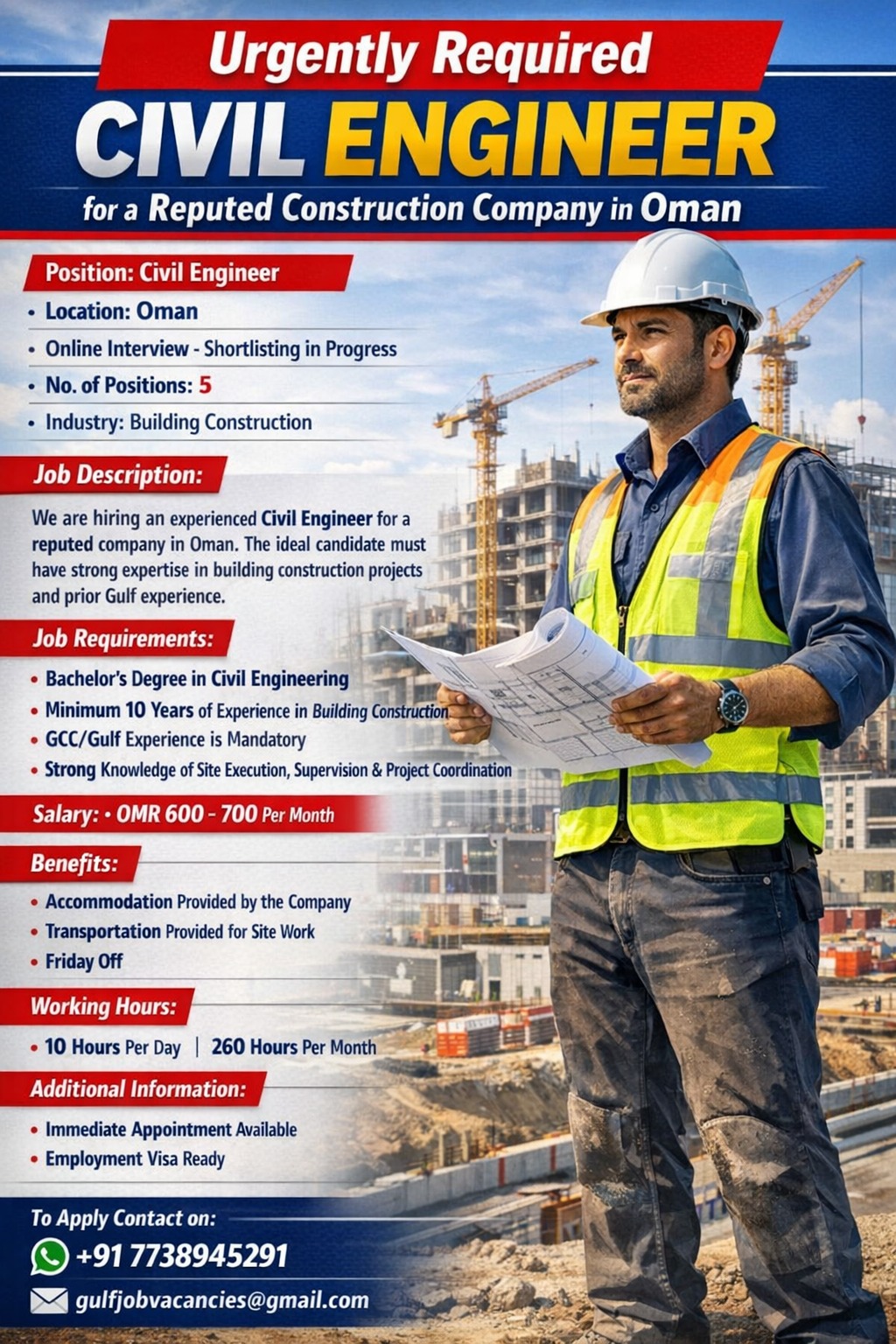 Urgent Requirement For Oman