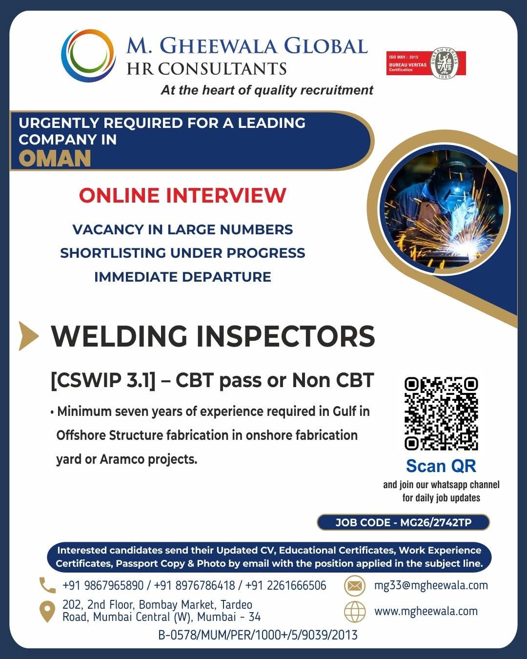 Urgent Requirement For Oman