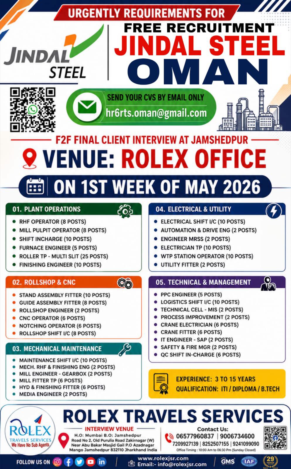 Urgent Requirement For Oman