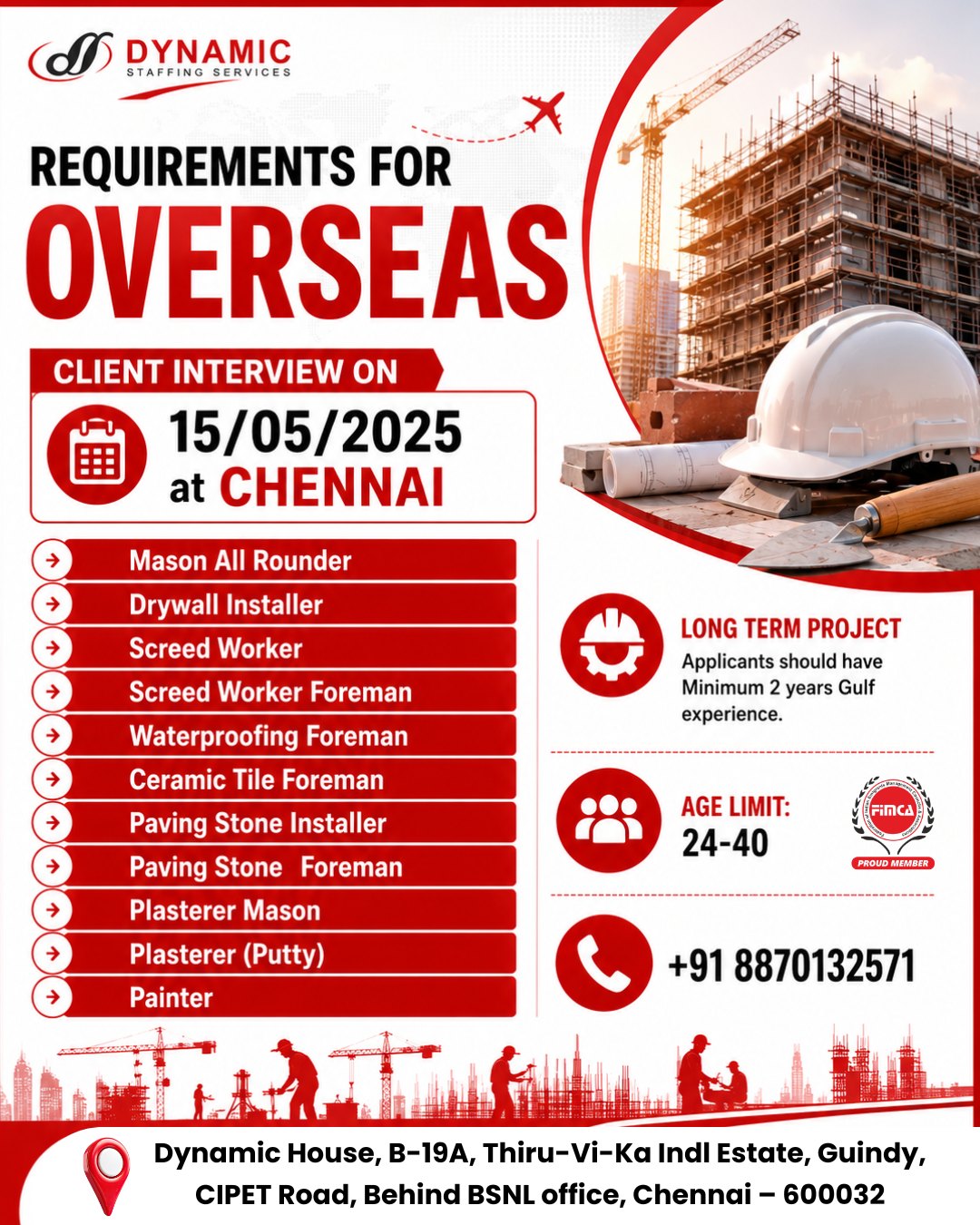 Urgent Requirement For Overseas
