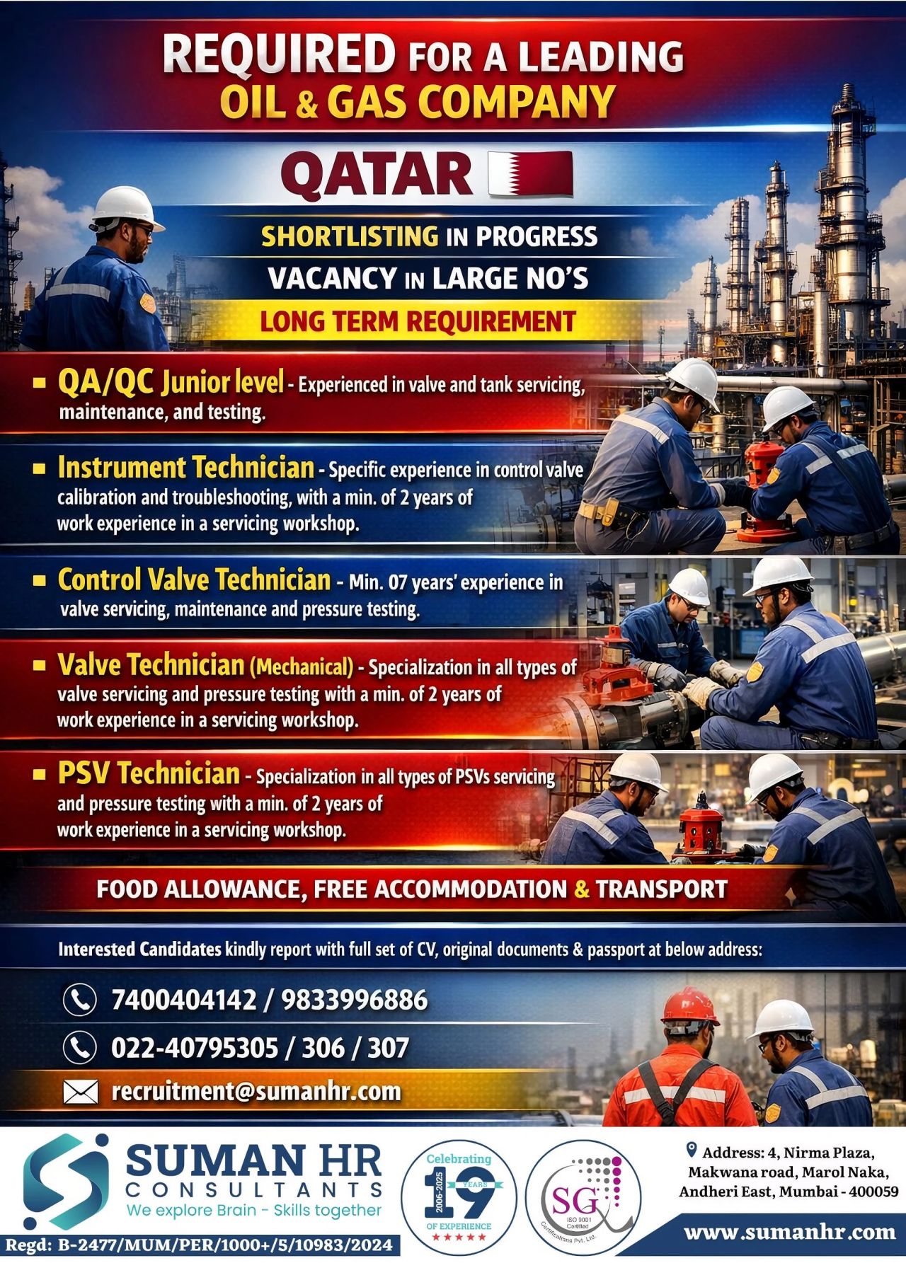 Urgent Requirement For Qatar