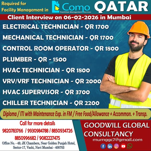 Urgent Requirement For Qatar