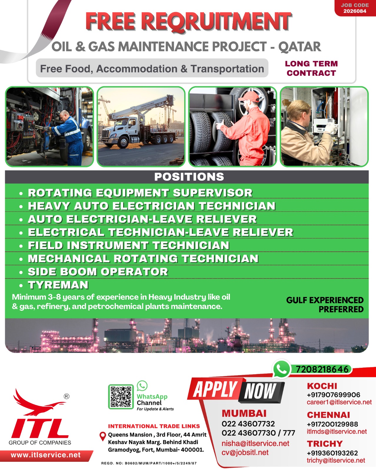 Urgent Requirement For Qatar