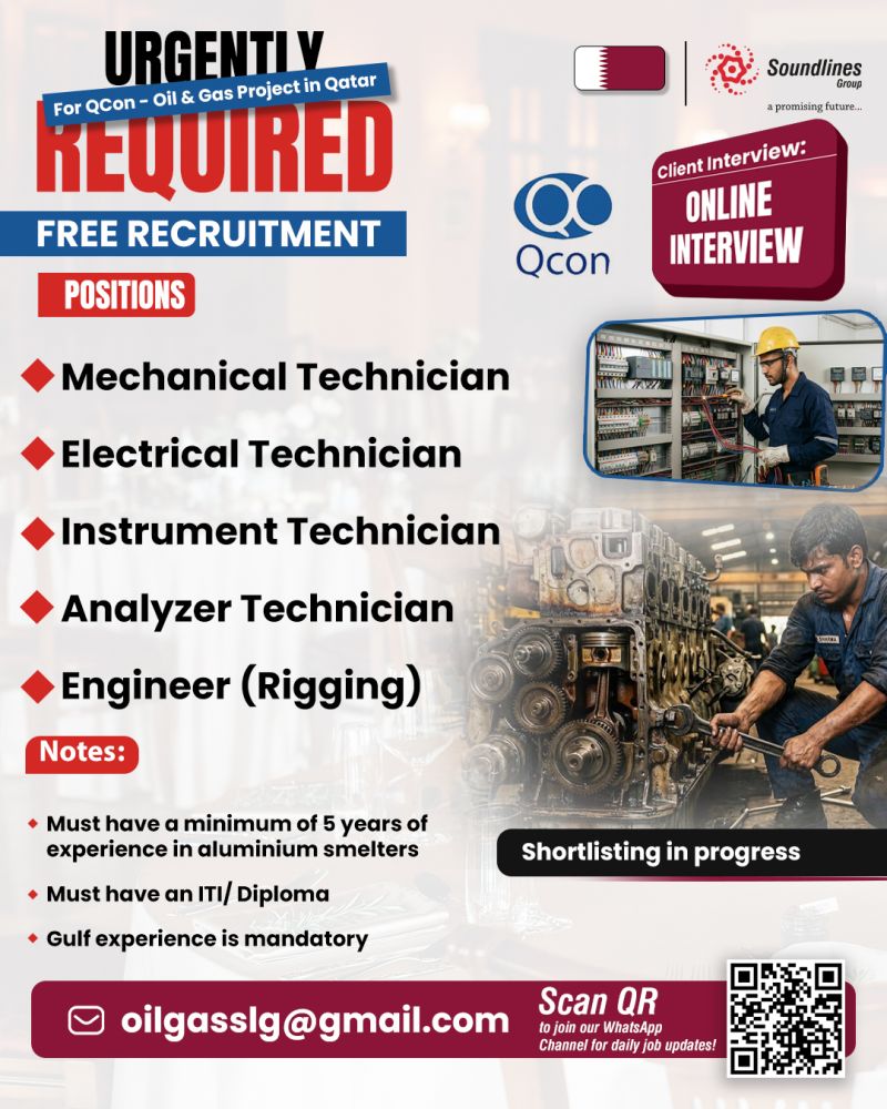 Urgent Requirement For Qatar