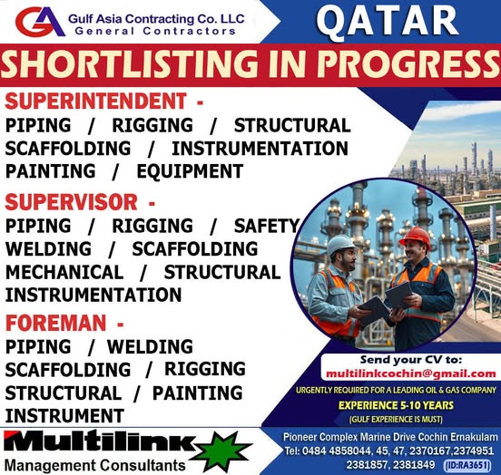 Urgent Requirement For Qatar