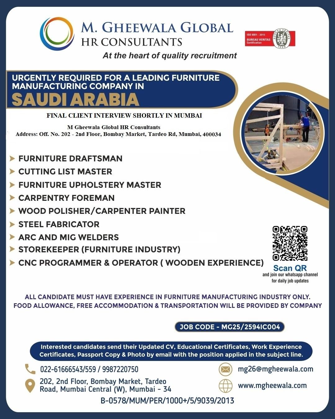 Urgent Requirement For Saudi Arabia