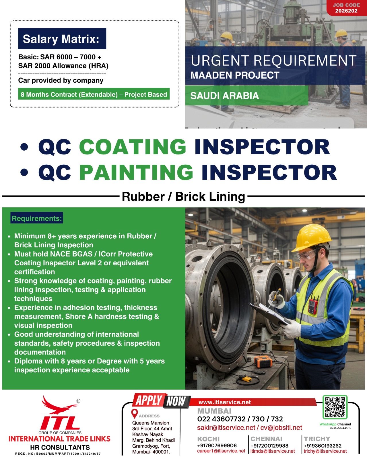 Urgent Requirement For Saudi Arabia