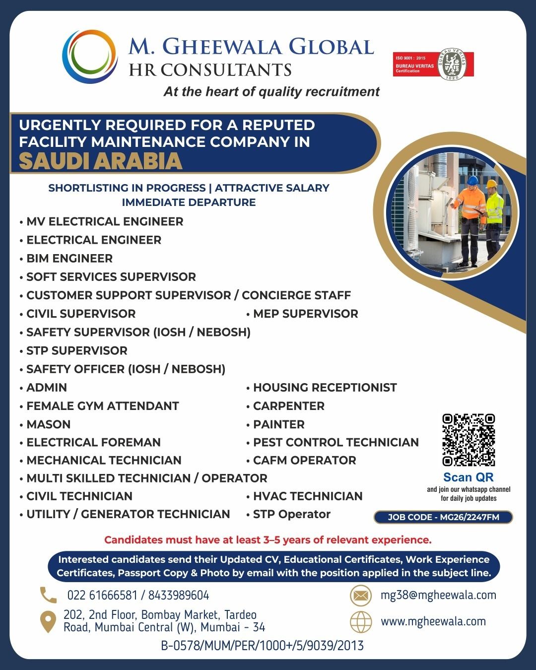 Urgent Requirement For Saudi Arabia