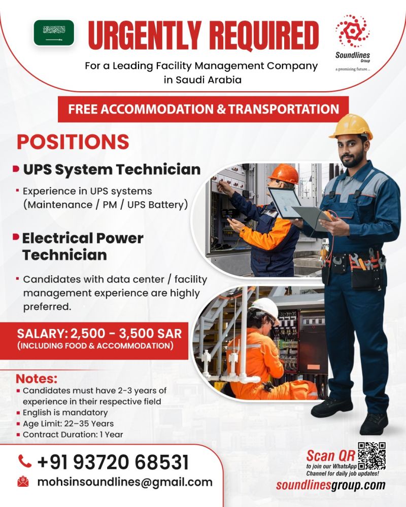 Urgent Requirement For Saudi Arabia