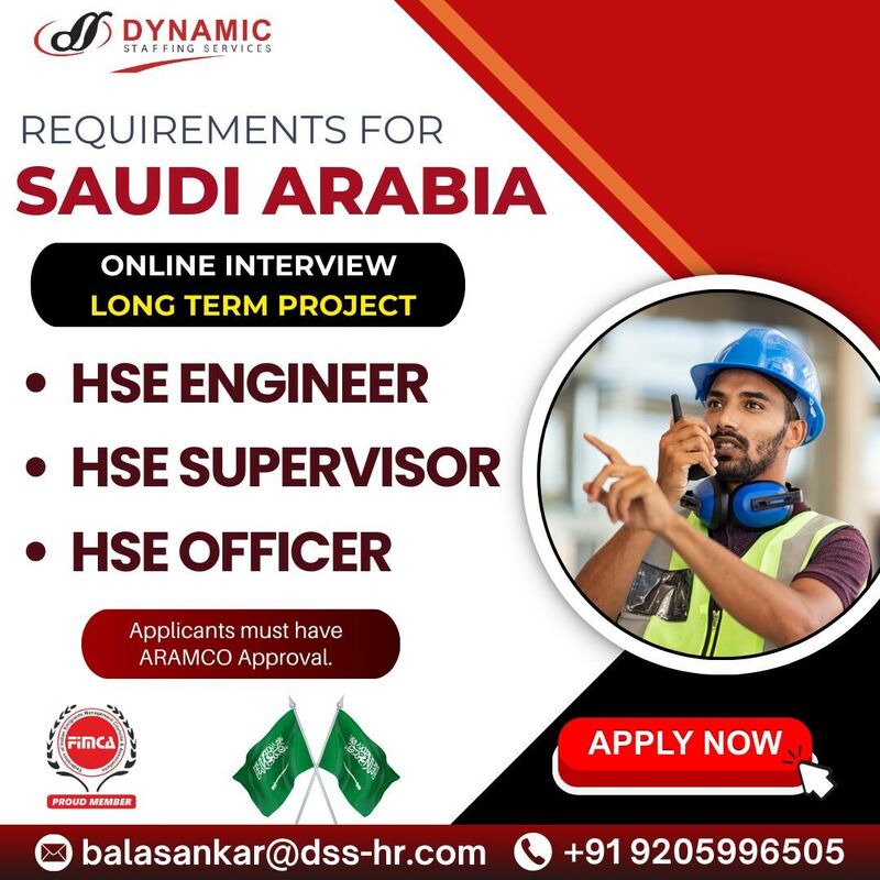 Urgent Requirement For Saudi Arabia