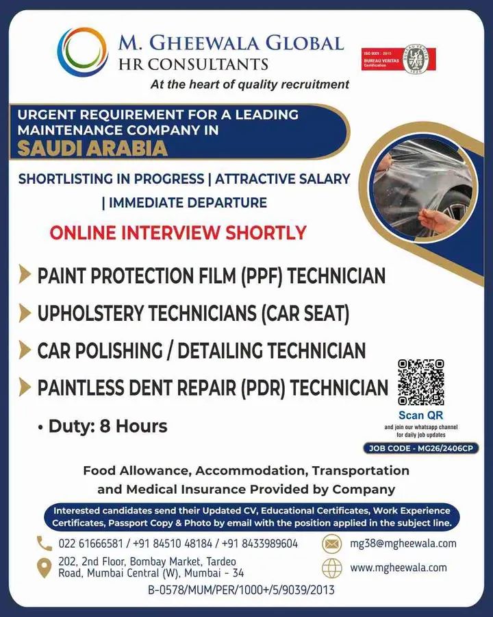Urgent Requirement For Saudi Arabia