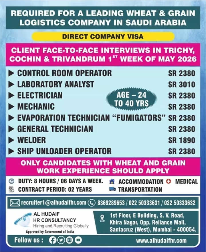 Urgent Requirement For Saudi Arabia