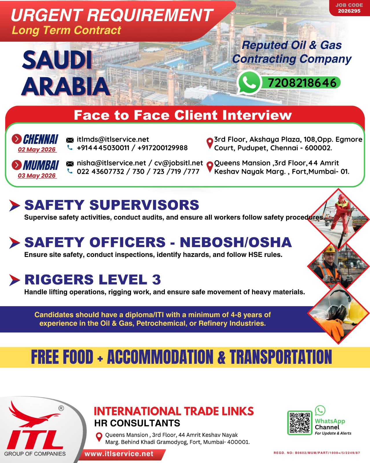 Urgent Requirement For Saudi Arabia