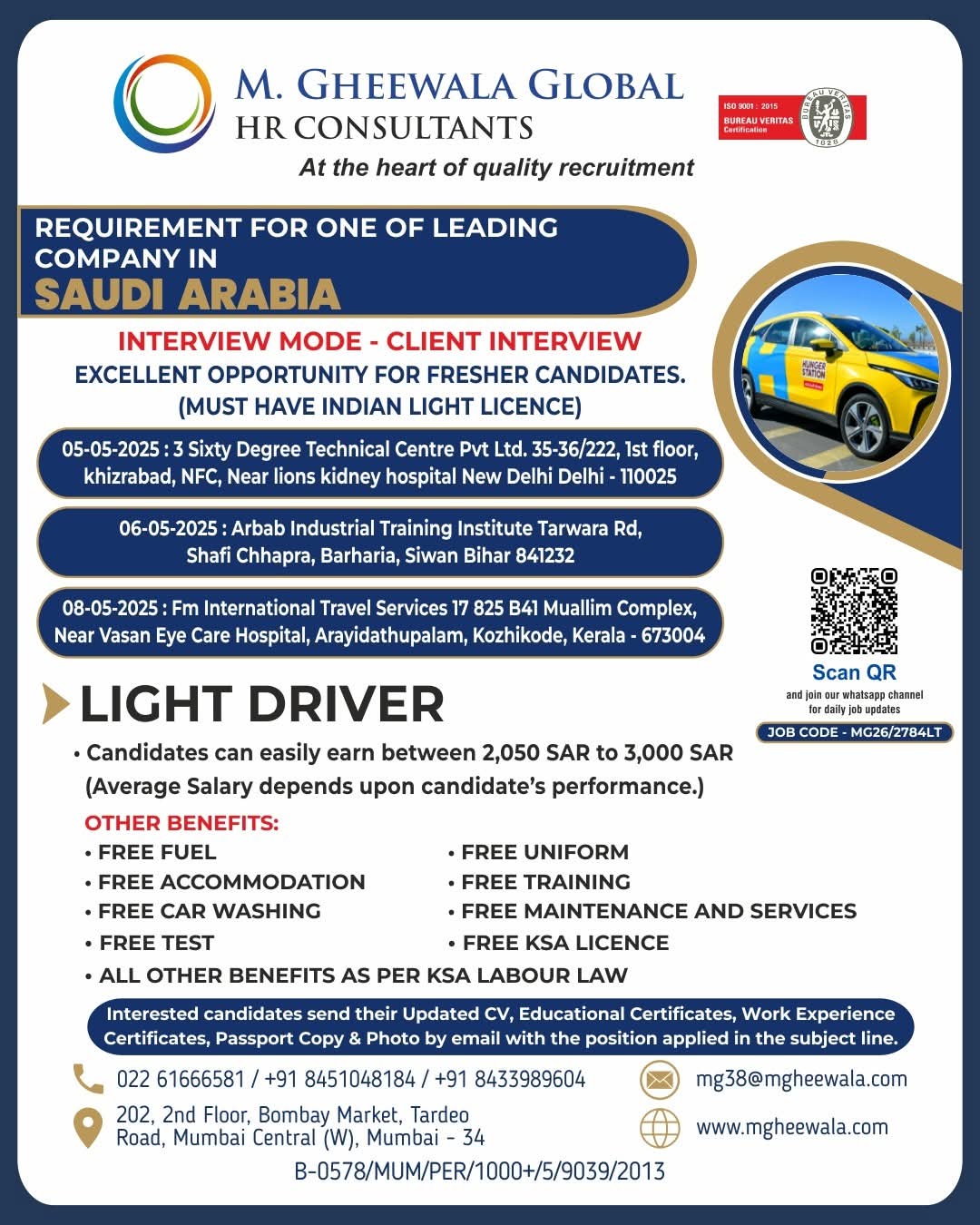 Urgent Requirement For Saudi Arabia