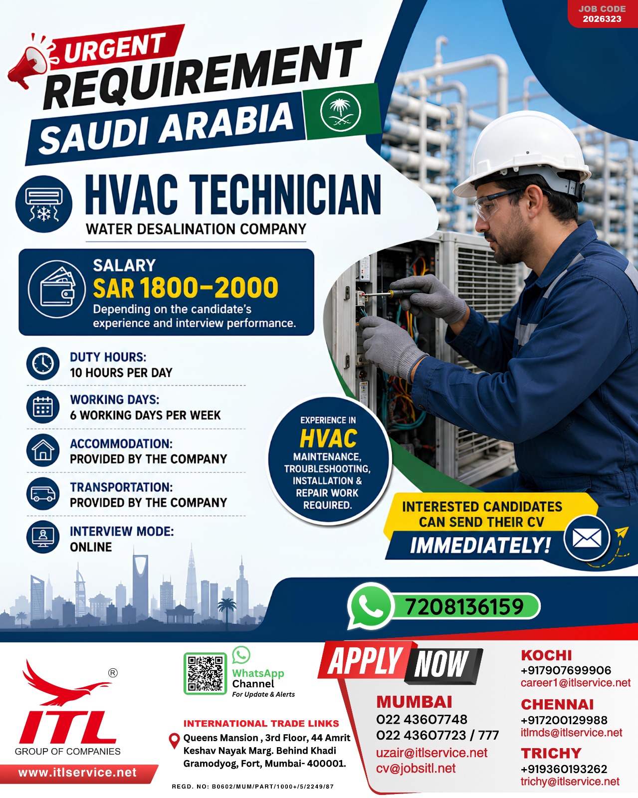 Urgent Requirement For Saudi Arabia