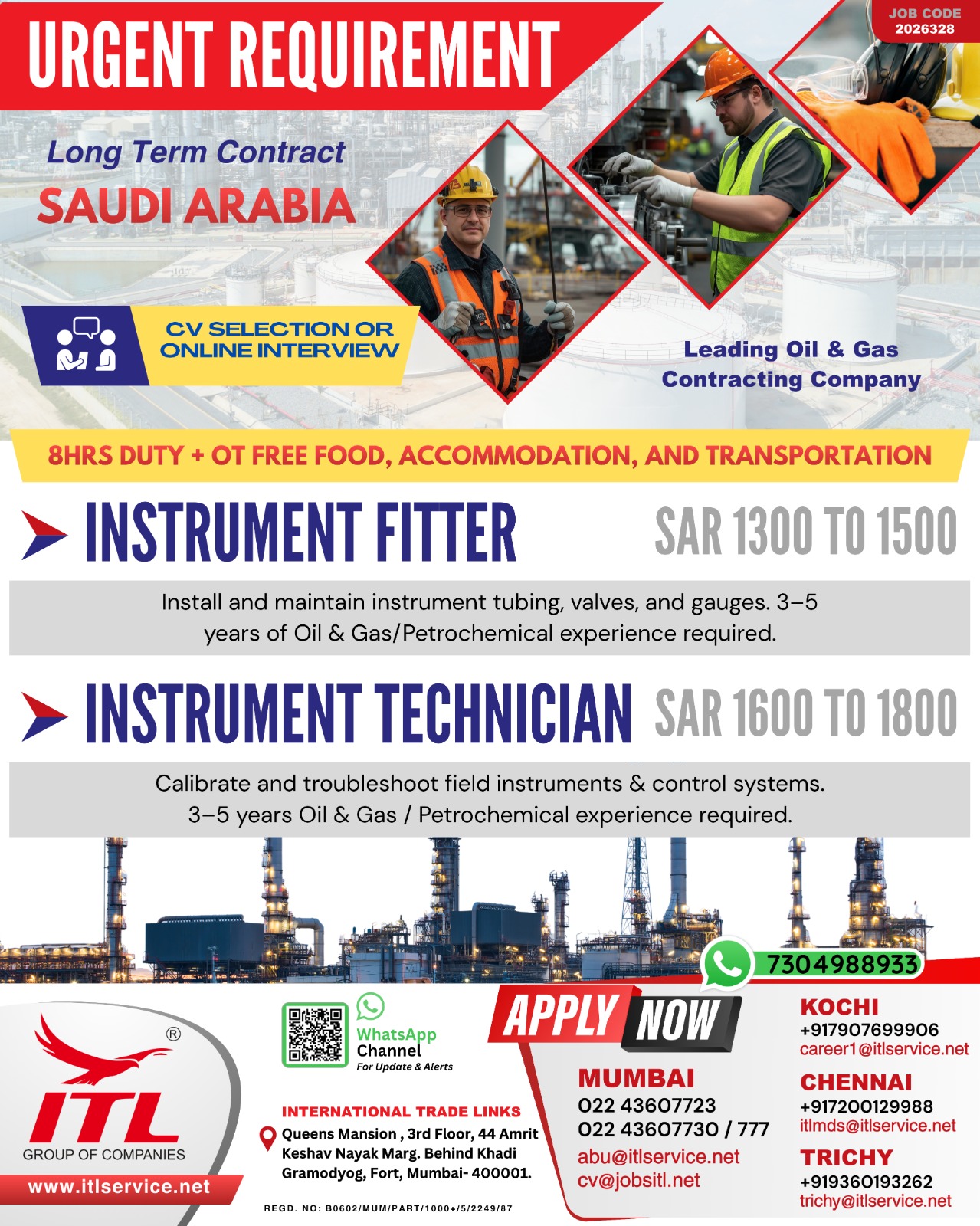 Urgent Requirement For Saudi Arabia