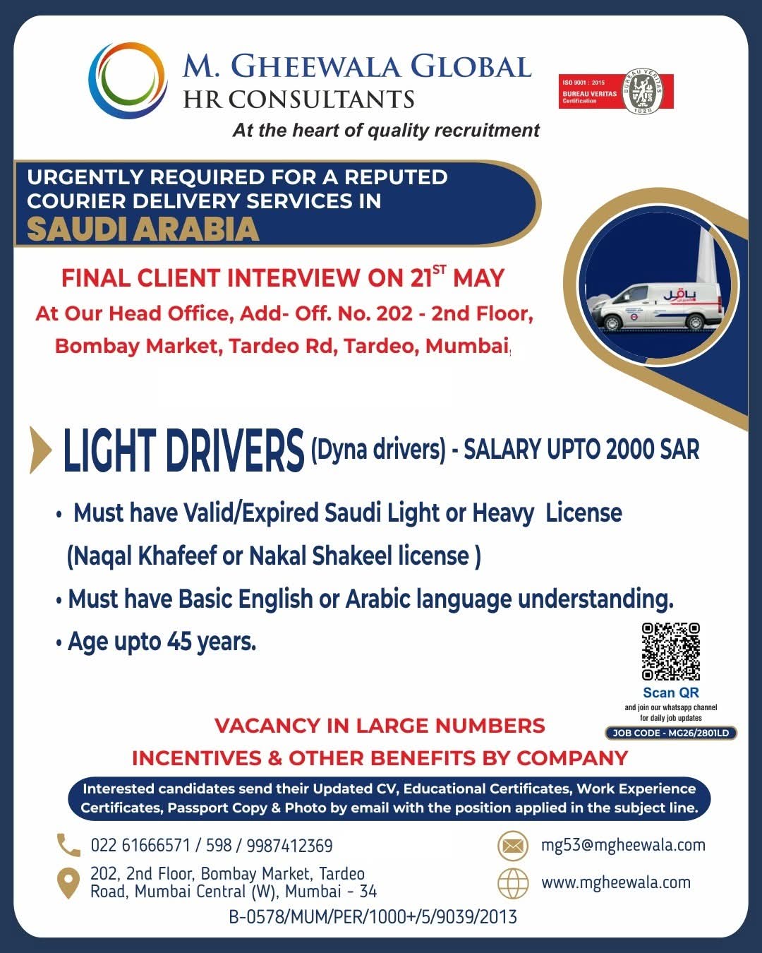 Urgent Requirement For Saudi Arabia