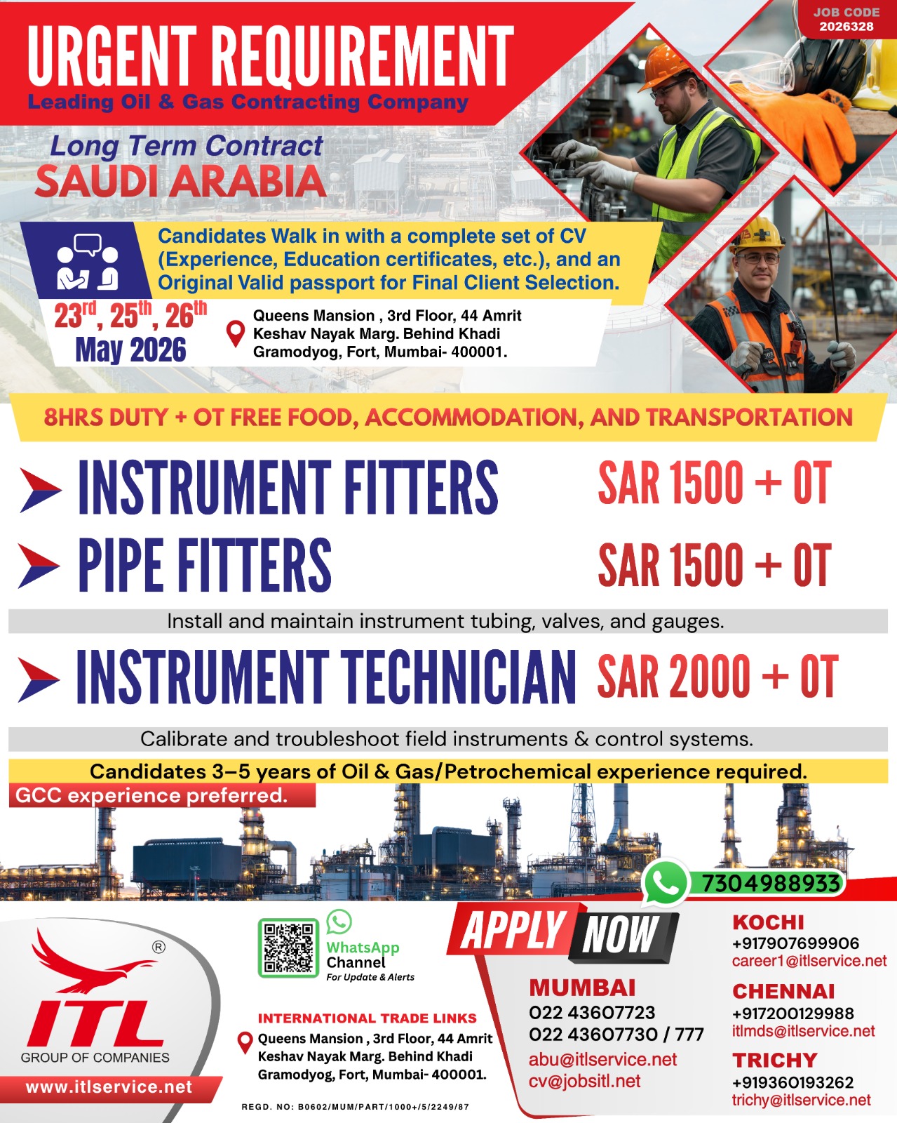 Urgent Requirement For Saudi Arabia