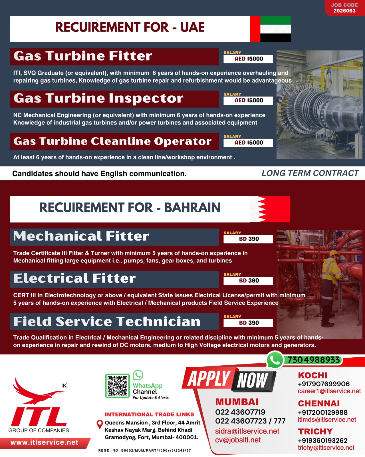 Urgent Requirement For UAE & Bahrain