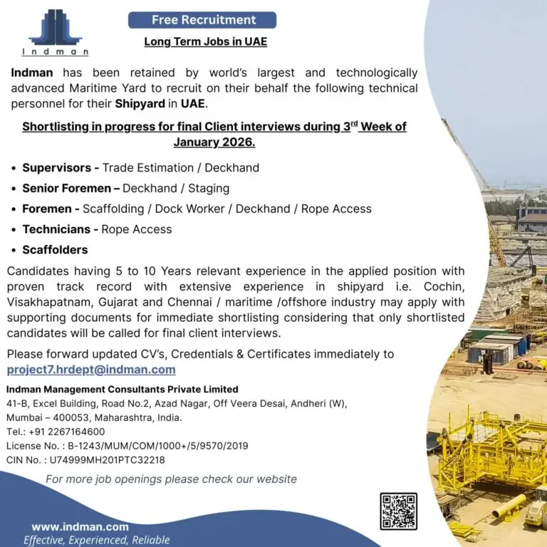 Urgent Requirement For UAE