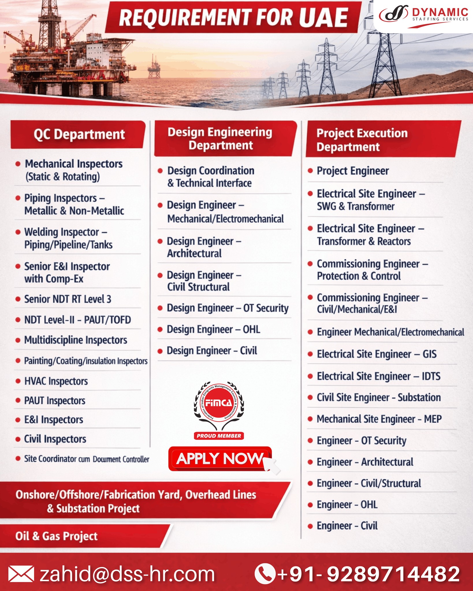 Urgent Requirement For UAE