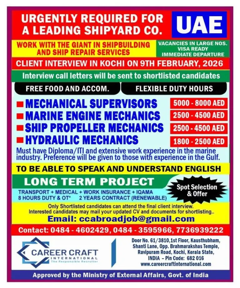 Urgent Requirement For UAE
