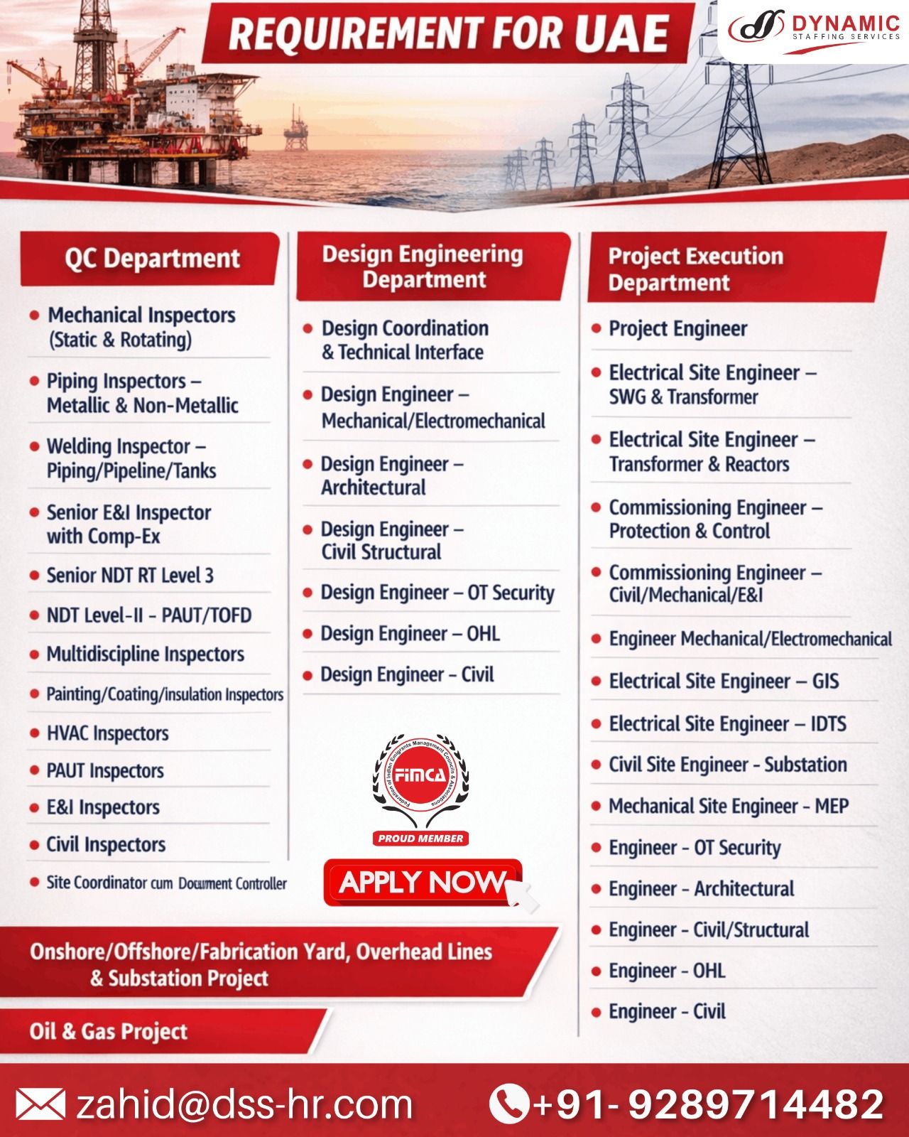 Urgent Requirement For UAE