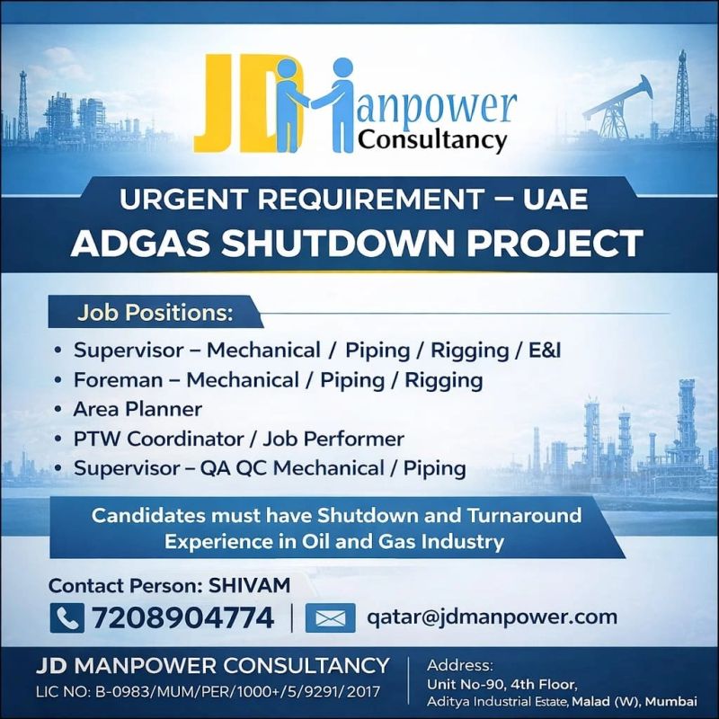 Urgent Requirement For UAE