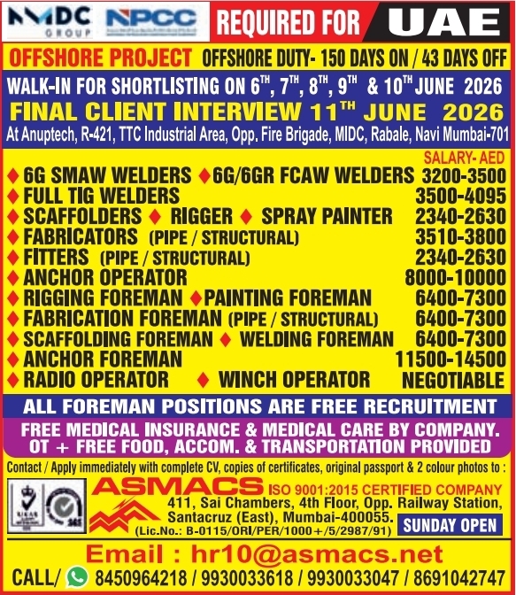 Urgent Requirement For UAE