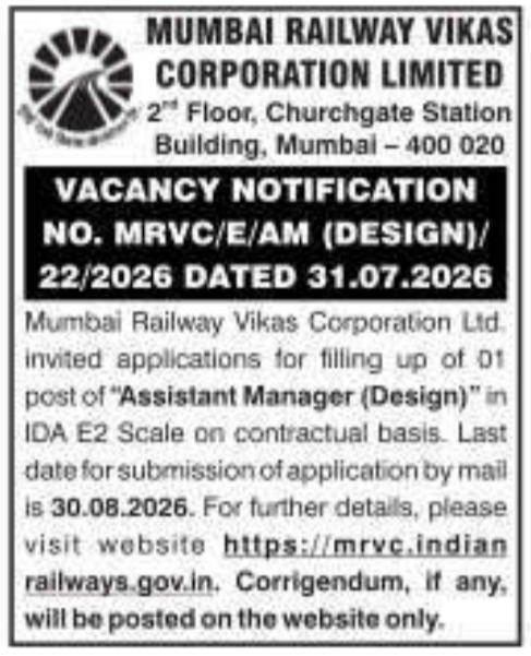 Vacancy Notice for Assistant Manager (Design)