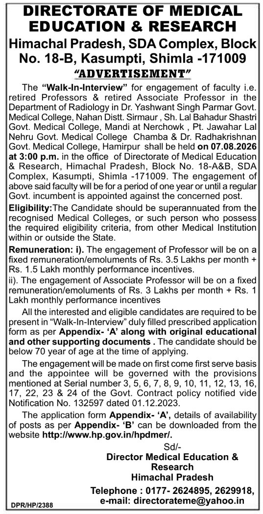 Walk-In-Interview for Retired Medical Faculty Engagement