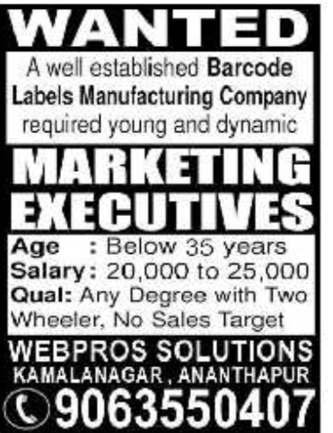 Webpros Solutions: Marketing Executives Wanted
