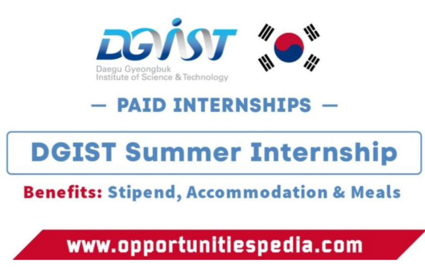 DGIST Summer Internship 2026 in South Korea