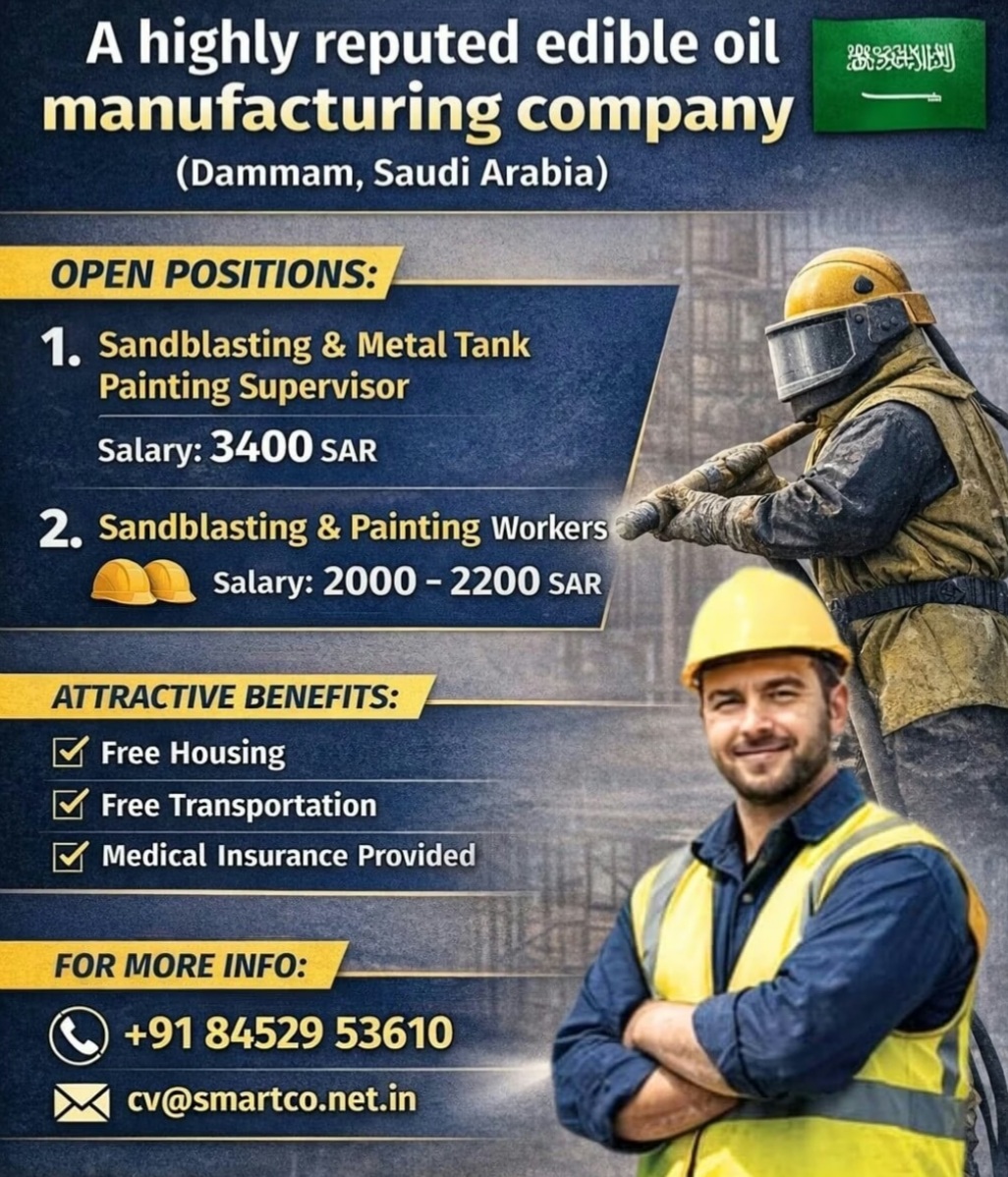 EDIBLE OIL MANUFACTURING COMPANY IS HIRING AT SAUDI ARABIA