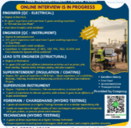 FREE RECRUITMENT – QATAR COUNTRY