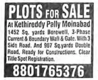 PLOTS FOR SALE