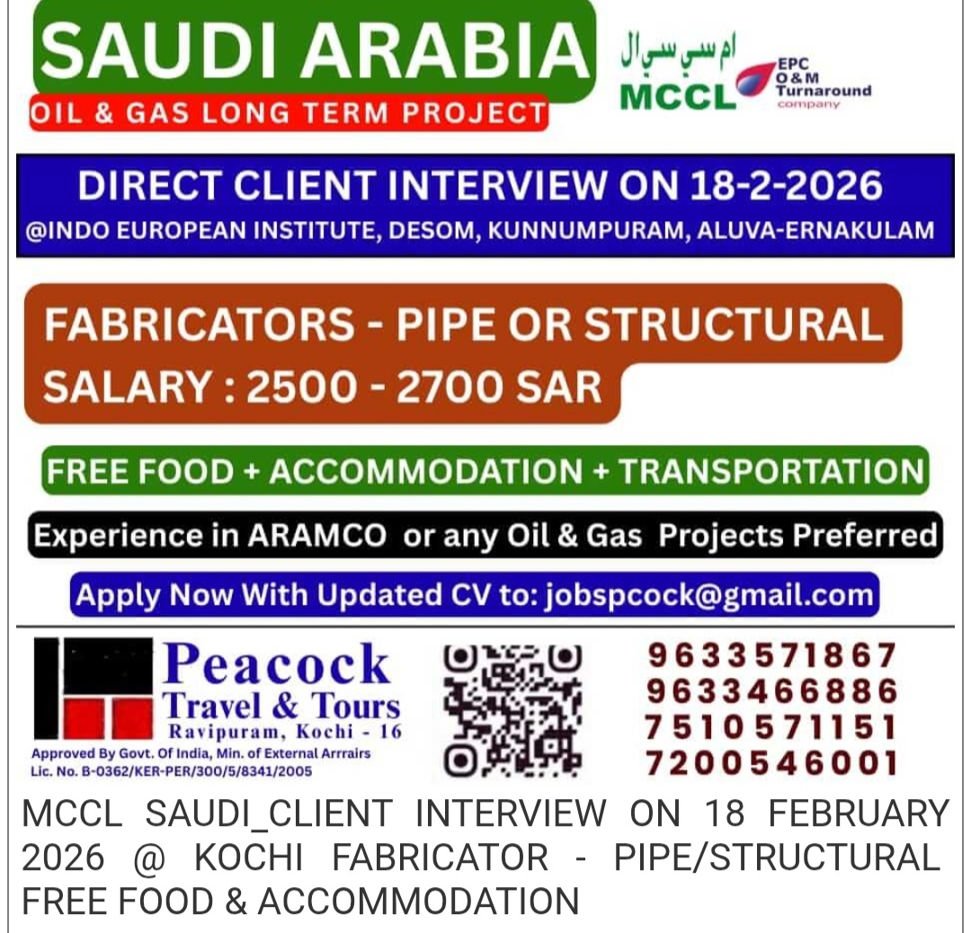 REQUIREMENT OF FABRICATORS AT SAUDI ARABIA